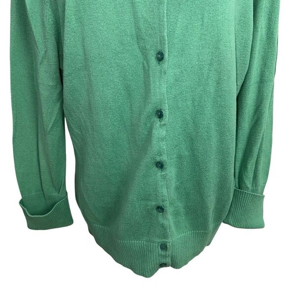GAP solid blue Green Button Down Cardigan round neck sweater 100% cotton size XL - Picture 6 of 11